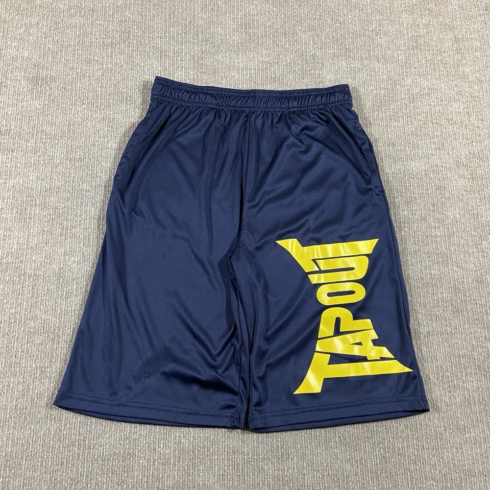 Vintage Y2K Tapout Athletic Shorts‎ Youth Large (14/16) Blue Logo Spell Out MMA